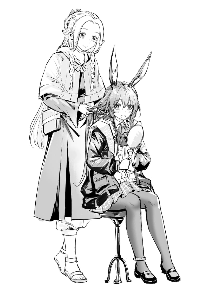 amiya and marcille donato (arknights and 1 more) drawn by ta_ta_penny