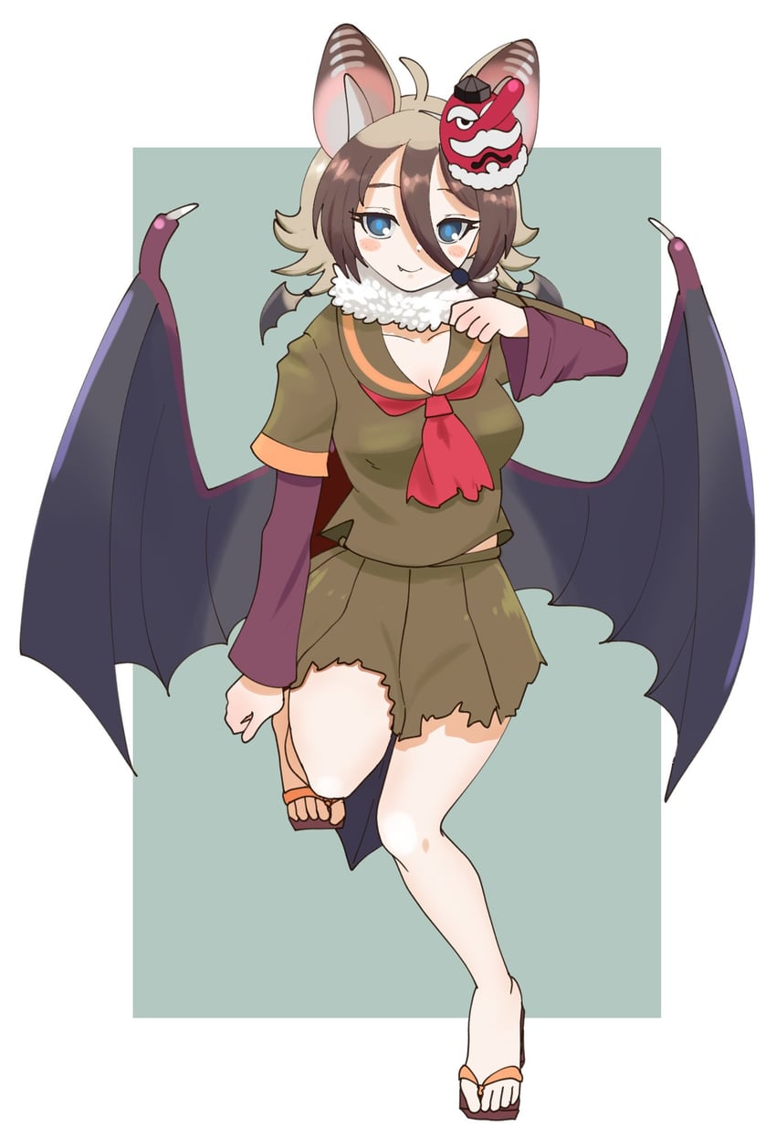 hilgendorf's tube-nose bat (kemono friends) drawn by ookii_yama