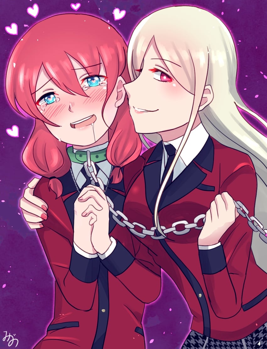 juraku sachiko and sado mikura (kakegurui) drawn by blue_w_moon
