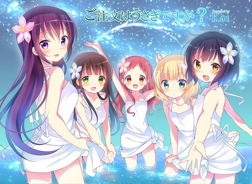 kirima syaro, tedeza rize, ujimatsu chiya, jouga maya, and natsu megumi (gochuumon wa usagi desu ka?) drawn by koi_(koisan)