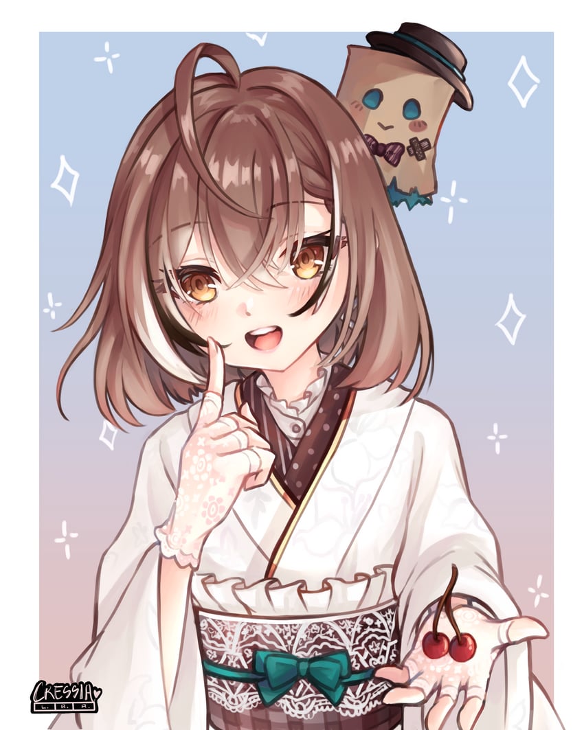 nanashi mumei and friend (hololive and 1 more) drawn by cressia-lrr