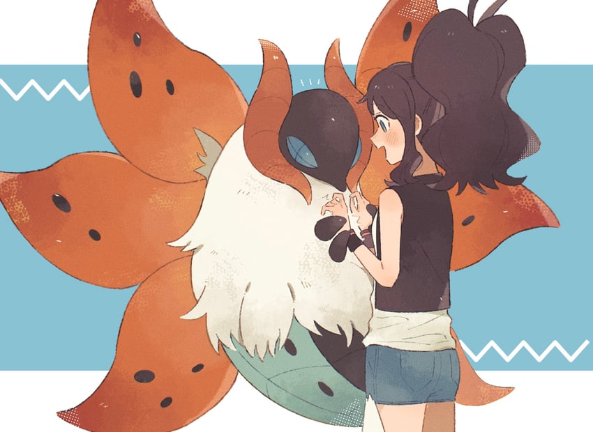 hilda and volcarona (pokemon and 1 more) drawn by hime_(himetya105)