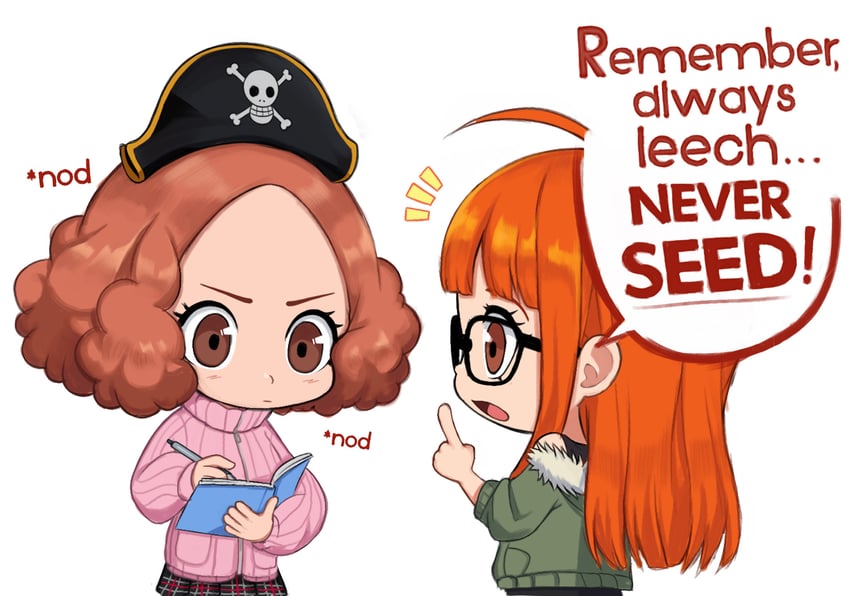 sakura futaba and okumura haru (persona and 1 more) drawn by neggoartz