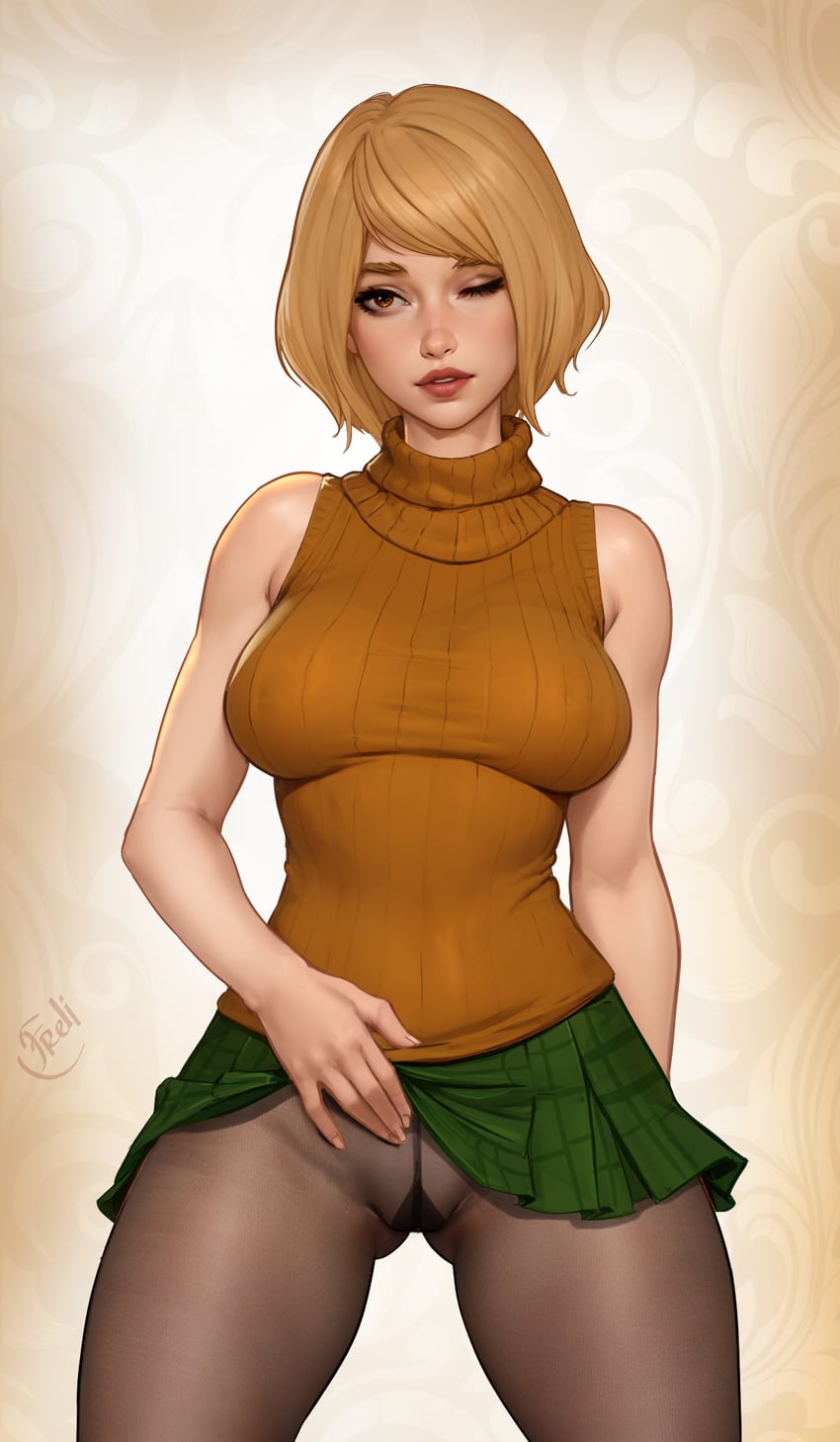 ashley graham (resident evil and 1 more) drawn by freli