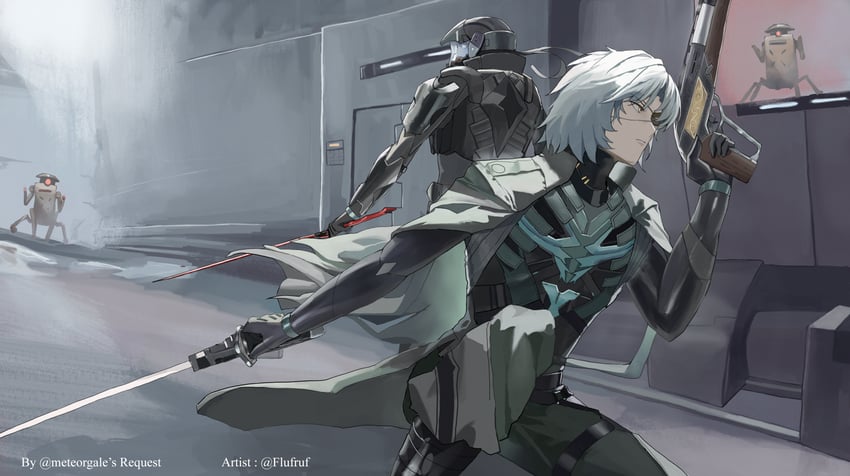 commandant, watanabe, and watanabe: epitaph (punishing: gray raven) drawn by sodacola