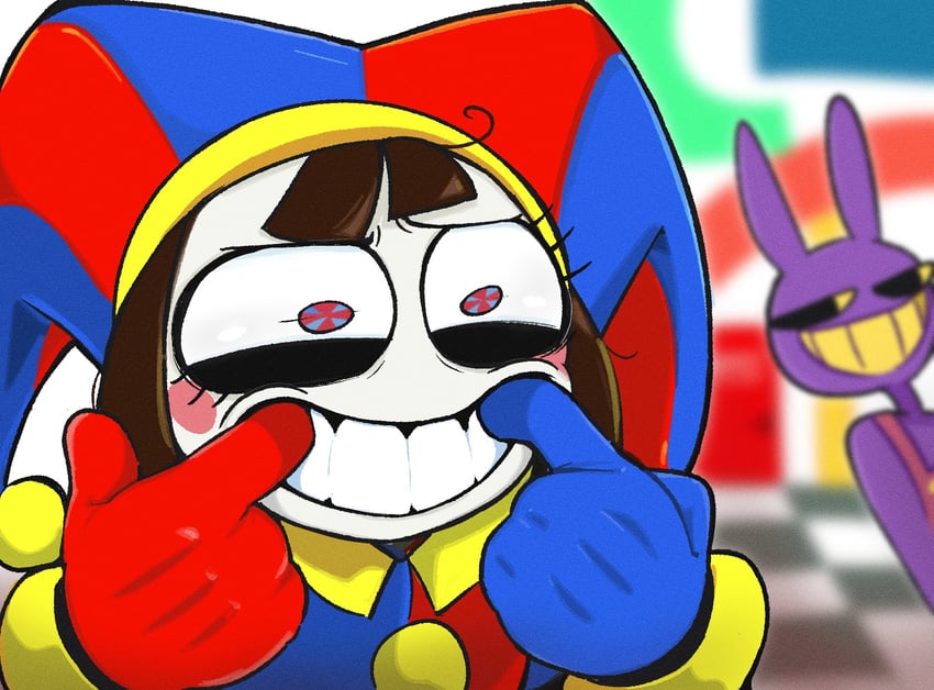 pomni and jax (dc comics and 3 more) drawn by kim_crab