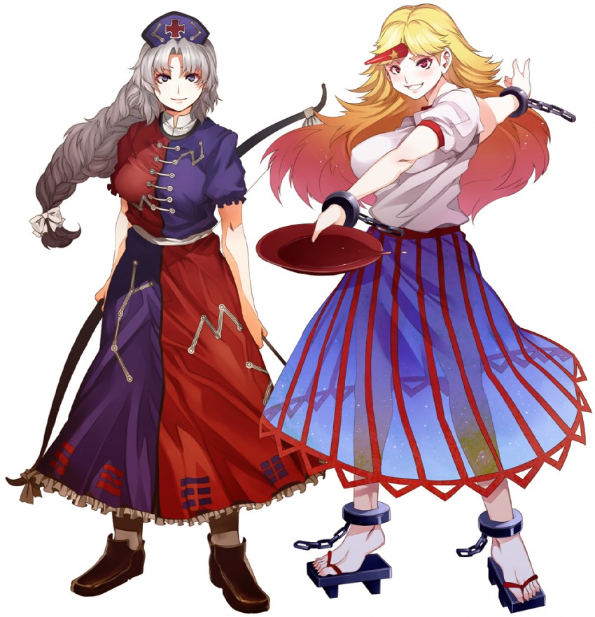 yagokoro eirin and hoshiguma yuugi (touhou) drawn by mizuryu_kei