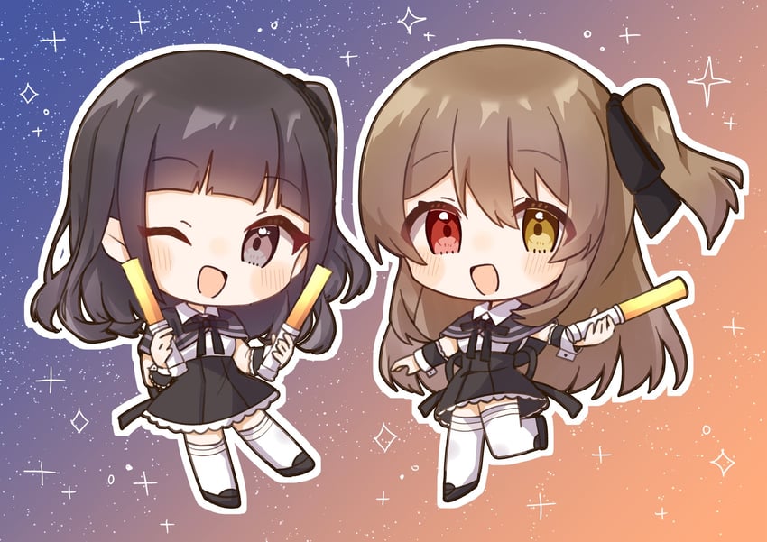 kuo shenlin and hoshimori sana (real life and 1 more) drawn by yubari_lemon_(lemonlilie)