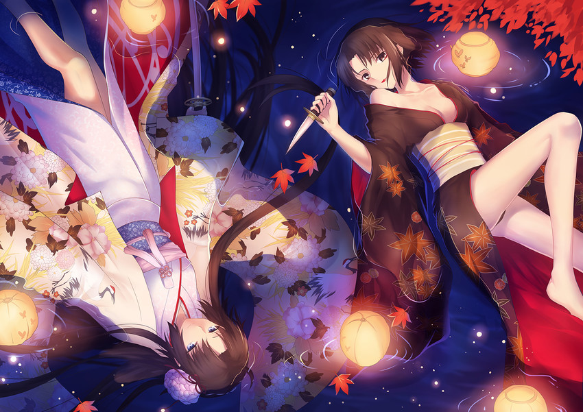 ryougi shiki and void shiki (kara no kyoukai) drawn by gogatsu_fukuin