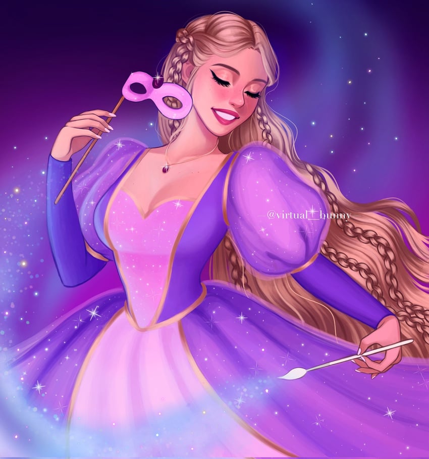 barbie and rapunzel (barbie and 1 more) drawn by virtual_bunny