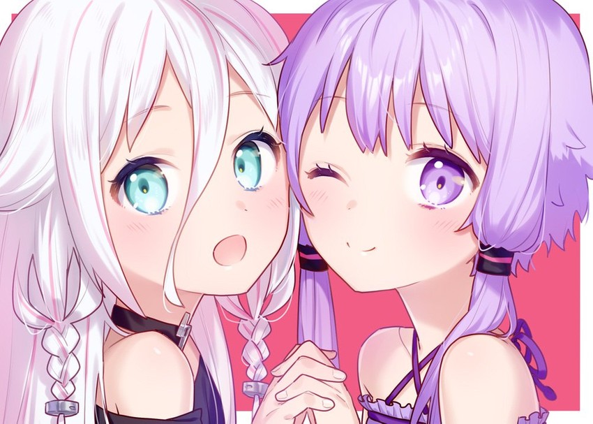 yuzuki yukari and ia (vocaloid and 1 more) drawn by ai_kusunoki