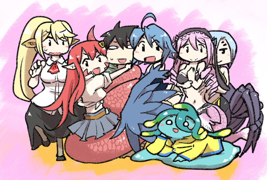 miia, papi, rachnera arachnera, centorea shianus, suu, and 2 more (monster musume no iru nichijou) drawn by nobuyoshi-zamurai
