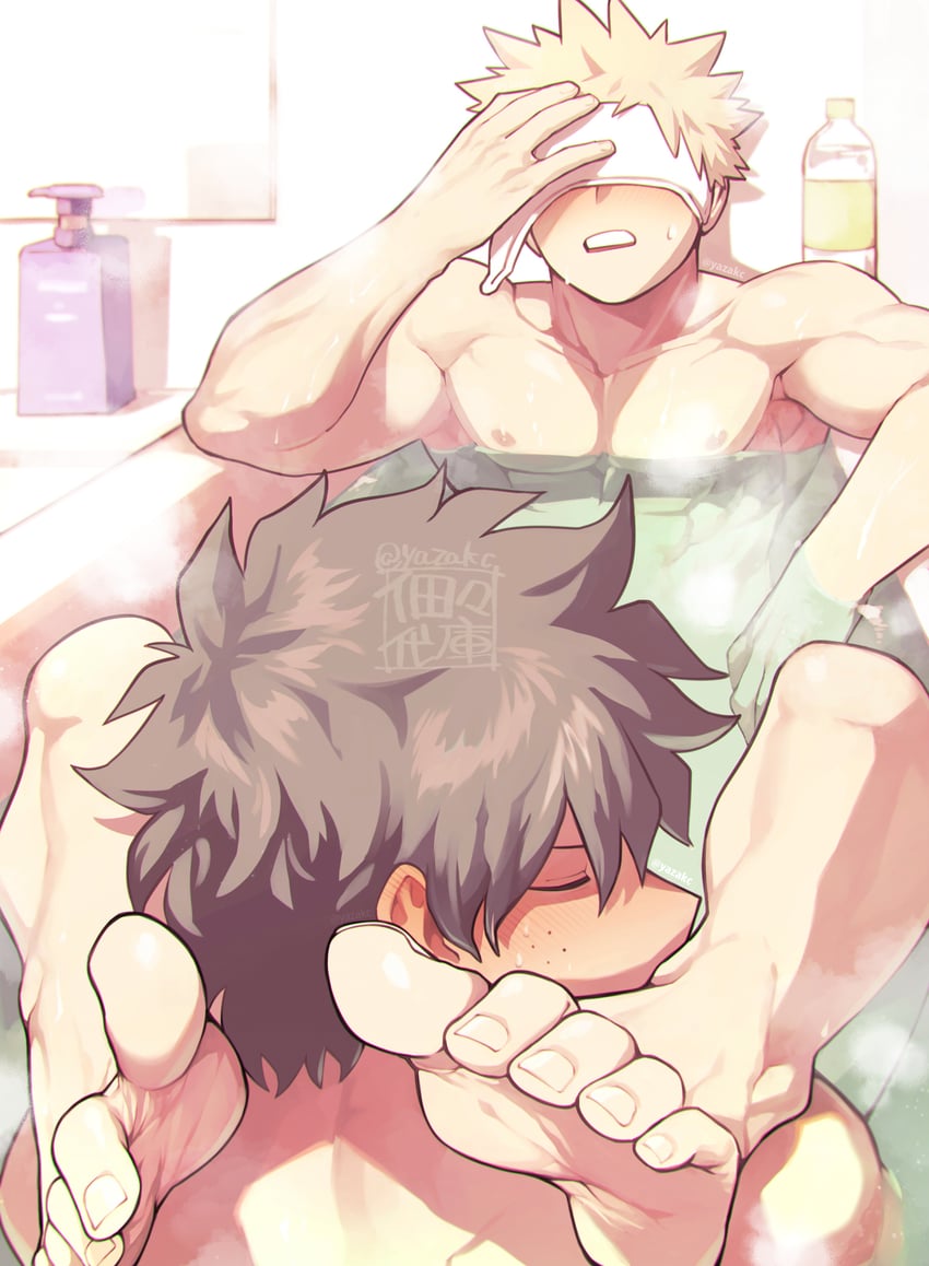 midoriya izuku and bakugou katsuki (boku no hero academia) drawn by yazaki_(yazakc)