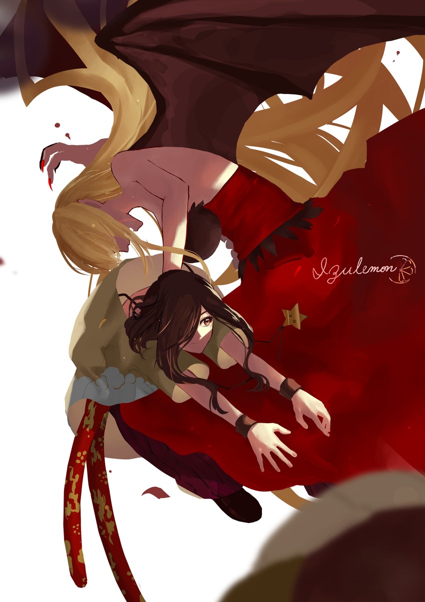 oshino shinobu, kiss-shot acerola-orion heart-under-blade, and gaen izuko (monogatari) drawn by izu_lemon