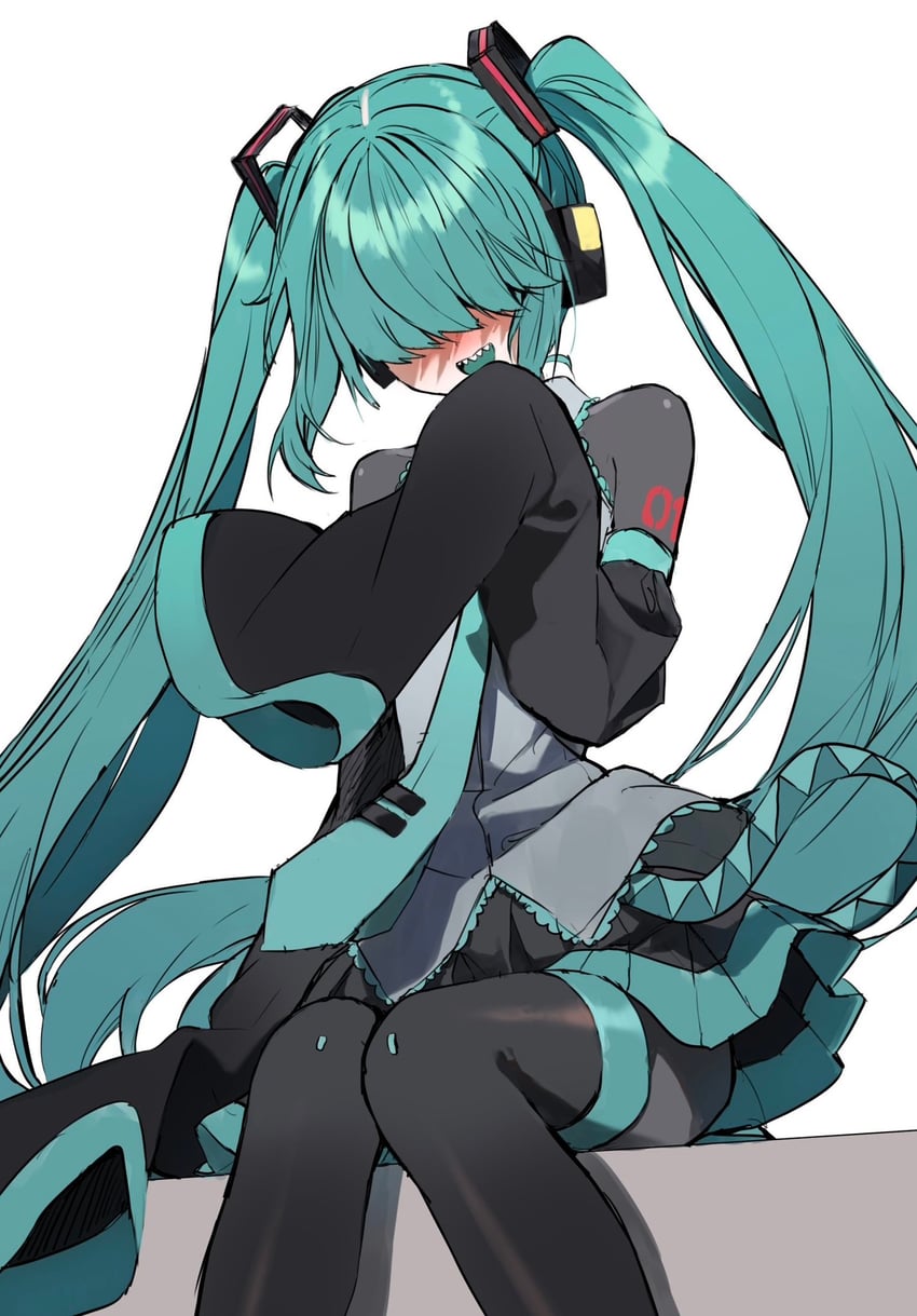 hatsune miku and mekakure miku (vocaloid) drawn by pentagon_(railgun_ky1206)