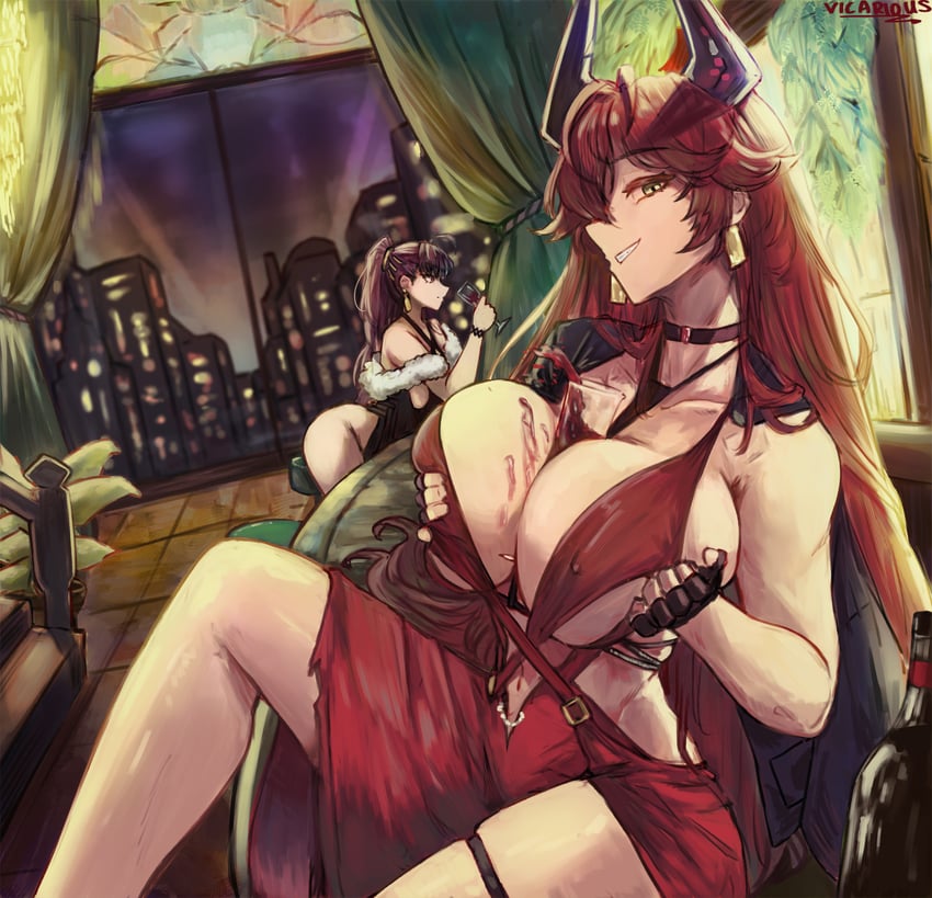 red hood and dolla (goddess of victory: nikke) drawn by vicarious and vicartrious