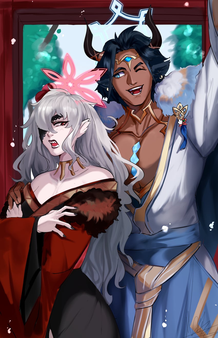 embla and askr (fire emblem and 1 more) drawn by puzzledartist