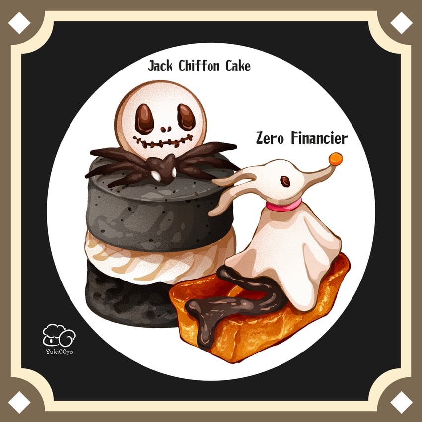 jack skellington and zero (original and 1 more) drawn by yuki00yo