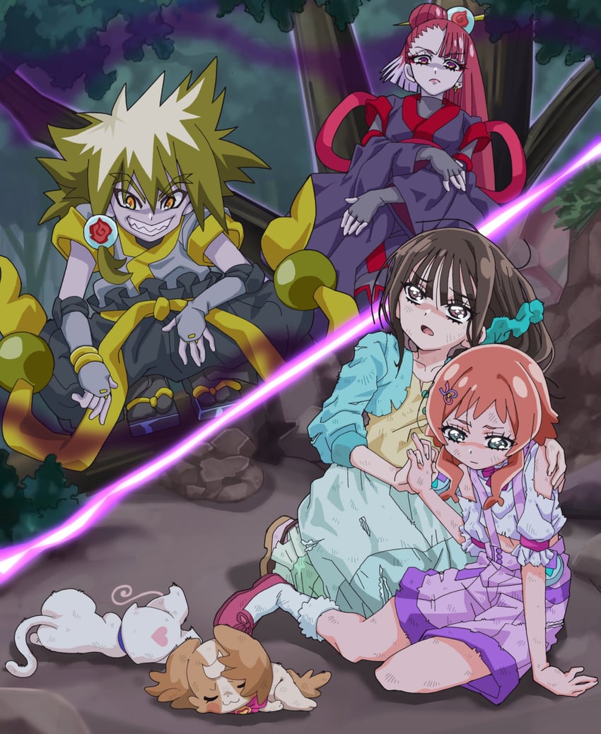 nekoyashiki yuki, inukai komugi, nekoyashiki mayu, inukai iroha, zakuro, and 1 more (precure and 1 more) drawn by masaru_(win800)