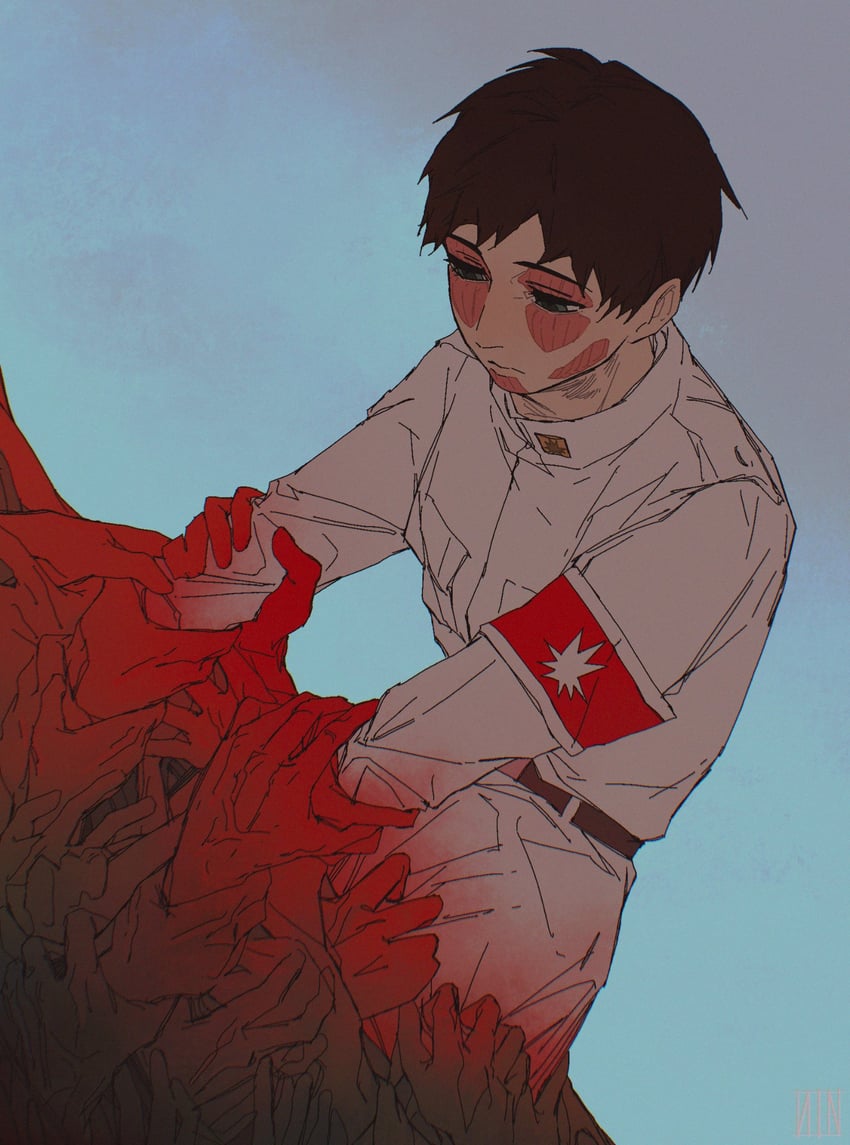 titan and bertolt hoover (shingeki no kyojin) drawn by zmlskr