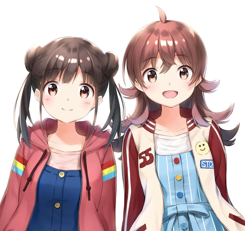 sonoda chiyoko and komiya kaho (idolmaster and 1 more) drawn by bashosho