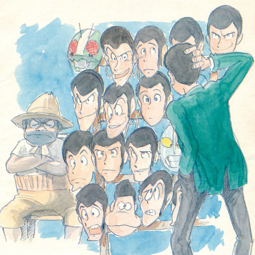 arsene lupin iii, kamen rider 1, and ultraman (kamen rider and 3 more) drawn by ootsuka_yasuo