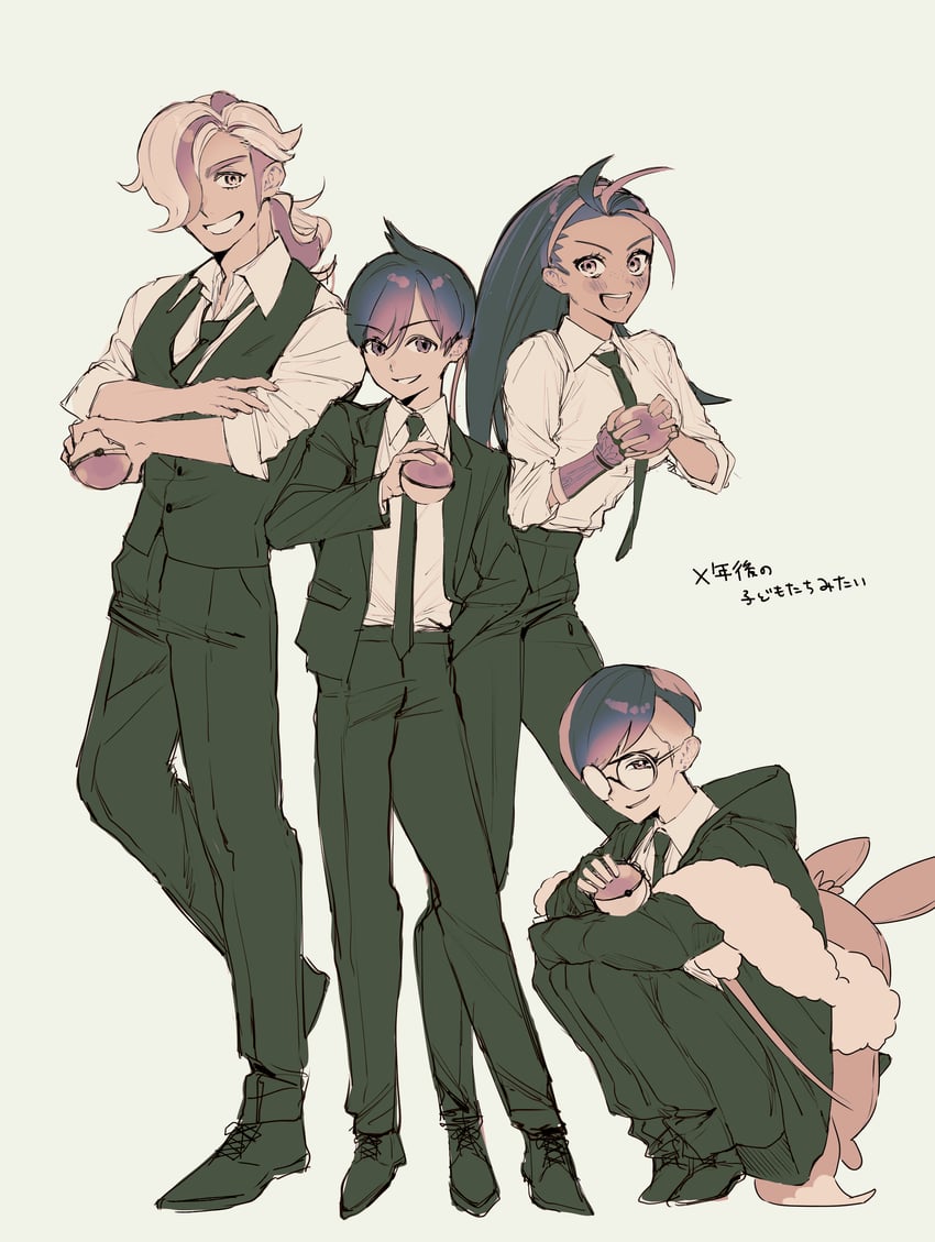 florian, nemona, penny, and arven (pokemon and 1 more) drawn by omomuki