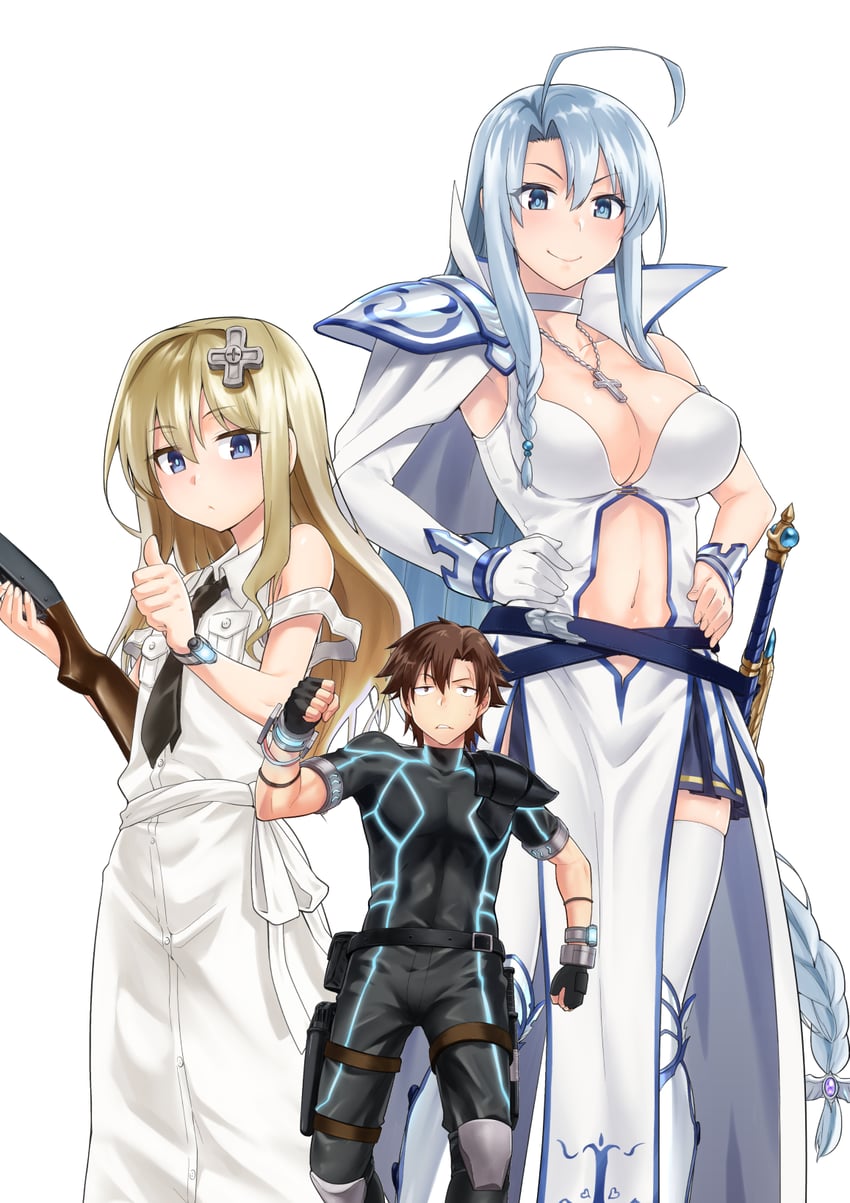 kisaragi alice, snow, and agent number six (sentouin hakenshimasu!) drawn by kiasa
