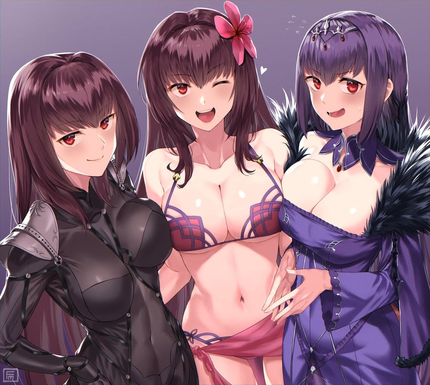 scathach and scathach skadi (fate and 1 more) drawn by fumato
