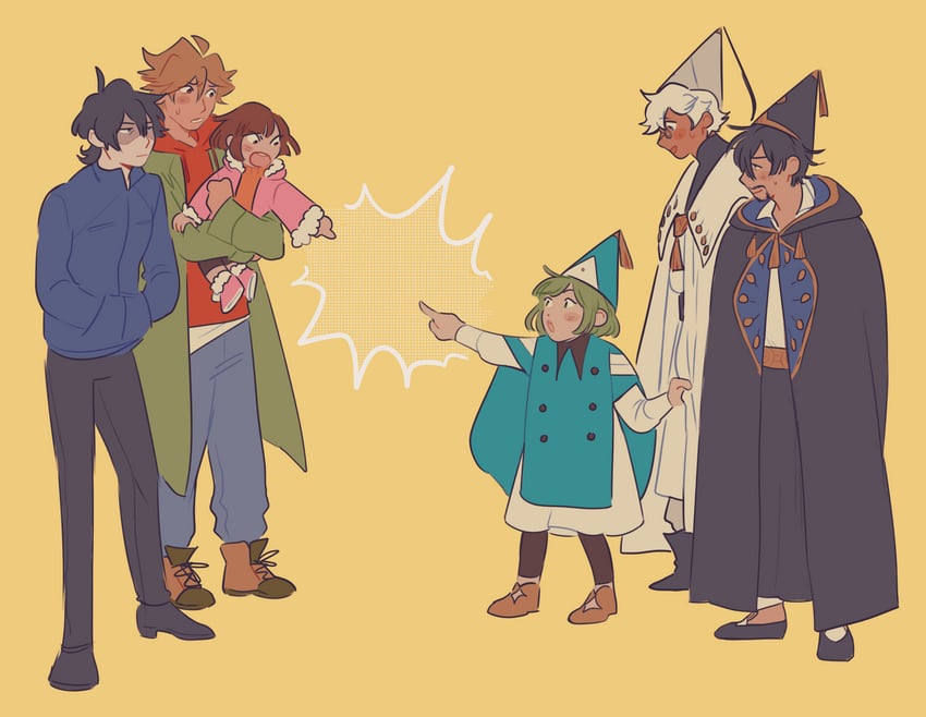 coco, qifrey, suwa rei, kurusu kazuki, unasaka miri, and 1 more (tongari boushi no atelier and 1 more) drawn by dizzybizz