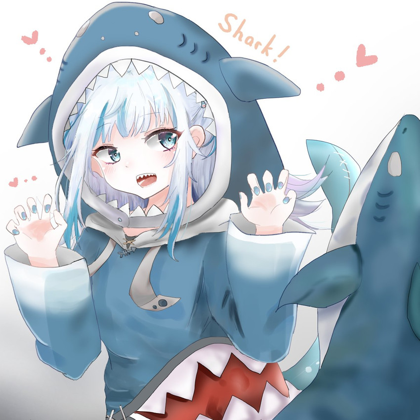 gawr gura (hololive and 1 more) drawn by pino_(chiharu3221)
