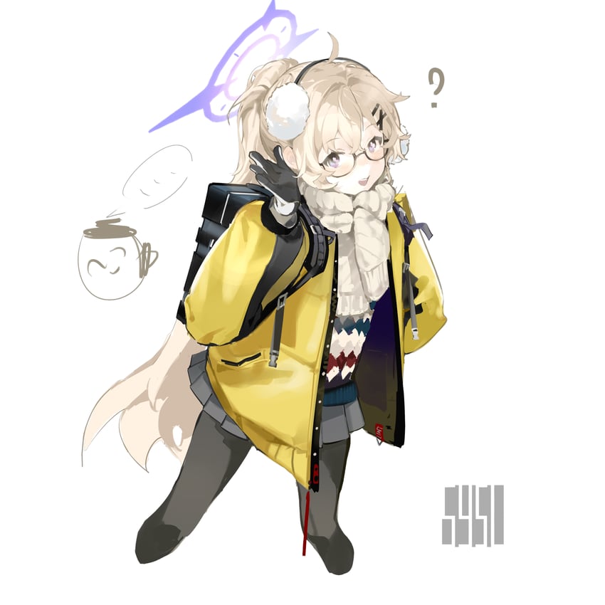sensei, doodle sensei, and kotama (blue archive) drawn by shayusua