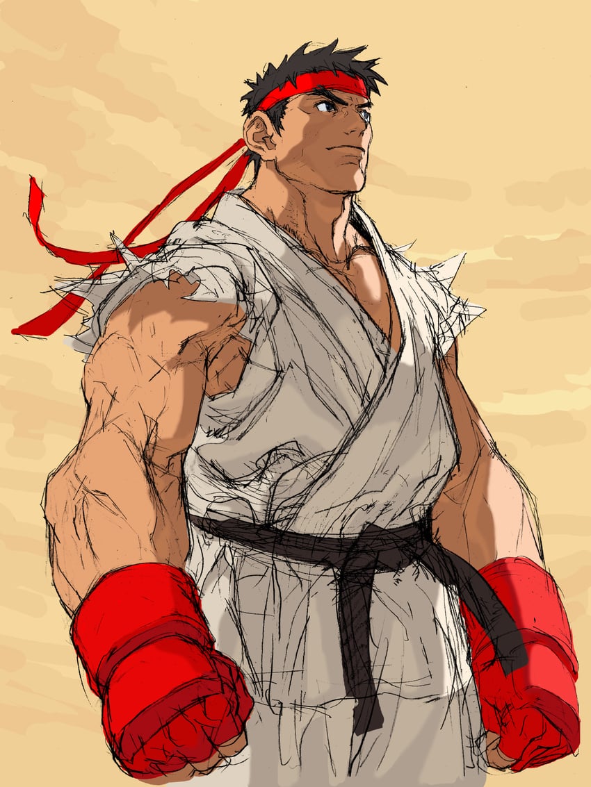 ryu (street fighter and 1 more) drawn by nishimura_kinu