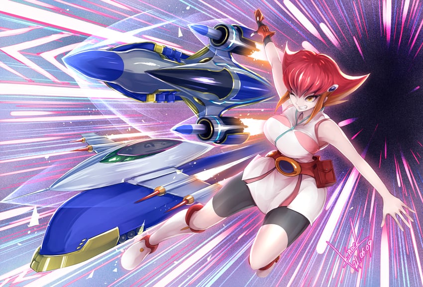 kouzuki anna, rocket arrow express, and super express bullet train (yu-gi-oh! and 1 more) drawn by k.nock