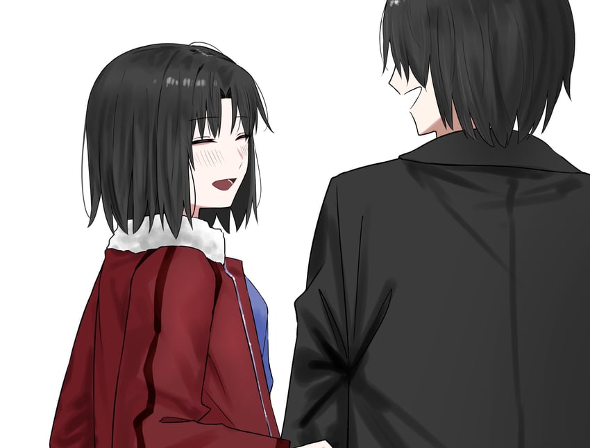 ryougi shiki and kokutou mikiya (kara no kyoukai) drawn by egomeshi