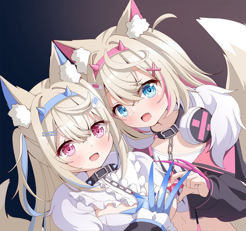 fuwawa abyssgard and mococo abyssgard (hololive and 1 more) drawn by azel_(laevateinn495)