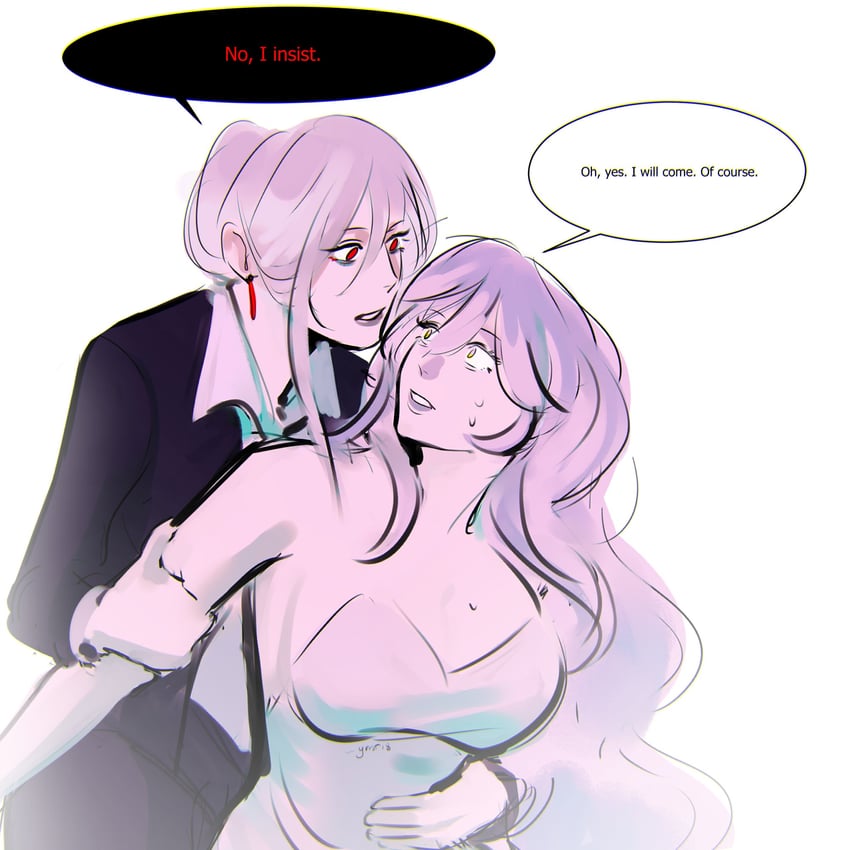 acheron and black swan (honkai and 1 more) drawn by ymr18