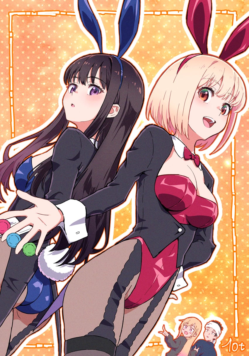 nishikigi chisato, inoue takina, kitagawa marin, and gojou wakana (lycoris recoil and 1 more) drawn by 10ttruck