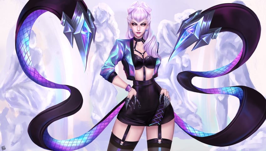 evelynn and k/da all out evelynn (league of legends) drawn by zeiru