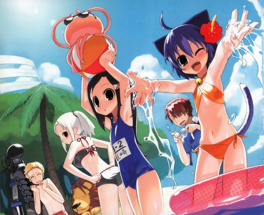 midarezaki kyouka, midarezaki gekka, midarezaki chika, midarezaki yuuka, midarezaki ouka, and 3 more (kyouran kazoku nikki) drawn by x6suke