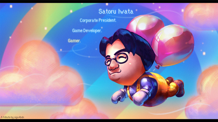 mii and iwata satoru (balloon fight) drawn by courtney_chitsiga