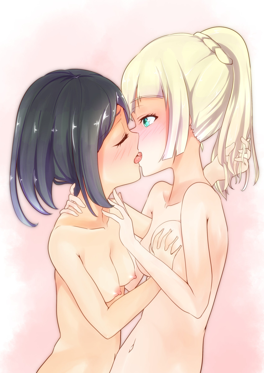 lillie and selene (pokemon and 1 more) drawn by haguretaro