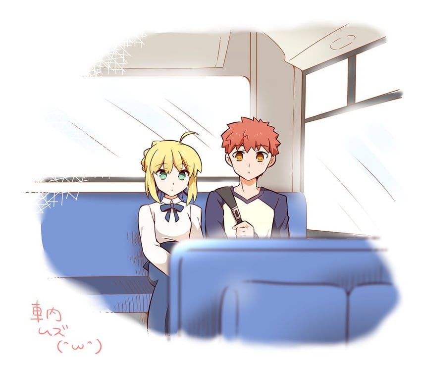 artoria pendragon, saber, and emiya shirou (fate and 1 more) drawn by tsuchiya_madose