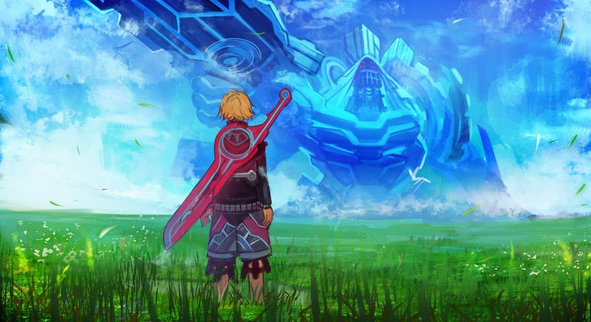 shulk and mechonis (xenoblade chronicles and 1 more) drawn by tarbo_(exxxpiation)