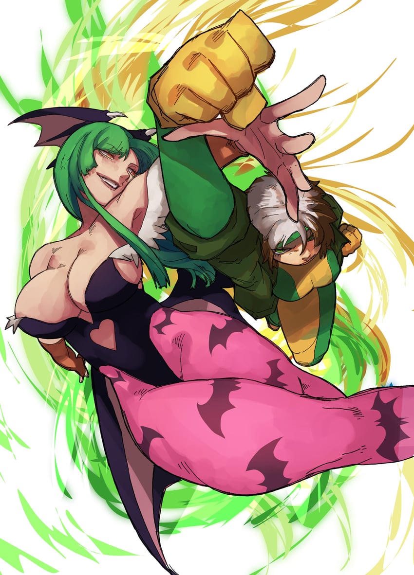 morrigan aensland and rogue (marvel and 4 more) drawn by beffen_m
