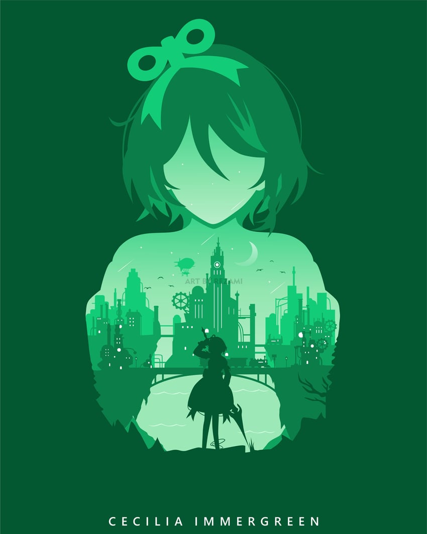 cecilia immergreen (hololive and 1 more) drawn by rezami
