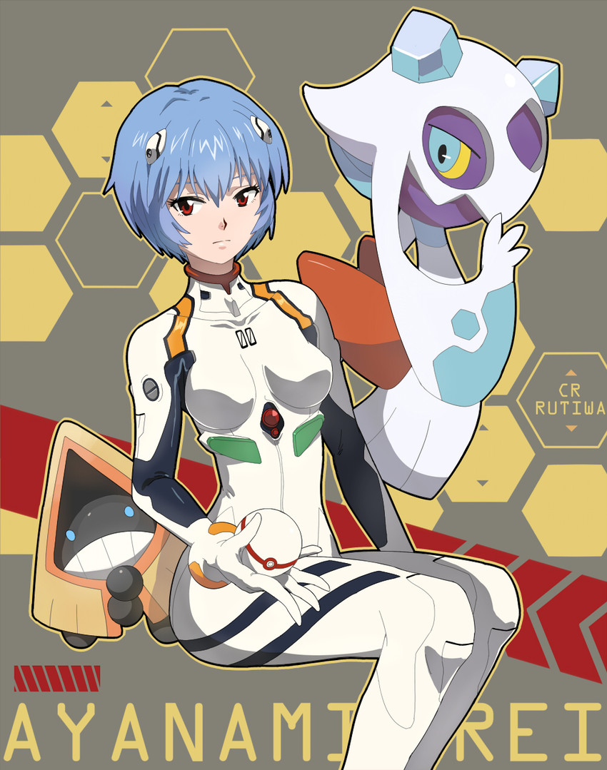 ayanami rei, froslass, and snorunt (pokemon and 1 more) drawn by rutiwa