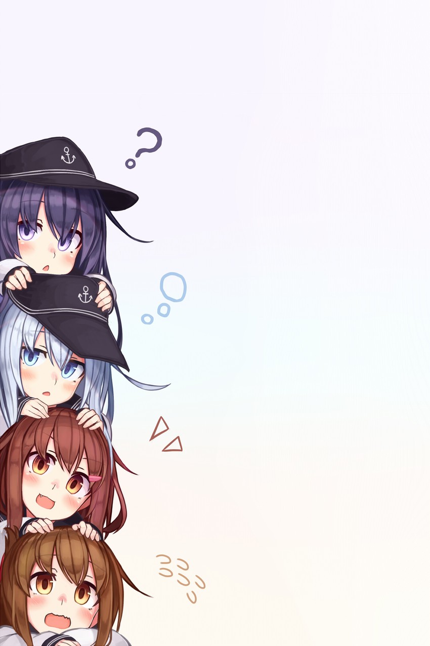 hibiki, inazuma, ikazuchi, and akatsuki (kantai collection) drawn by reitou_mikan
