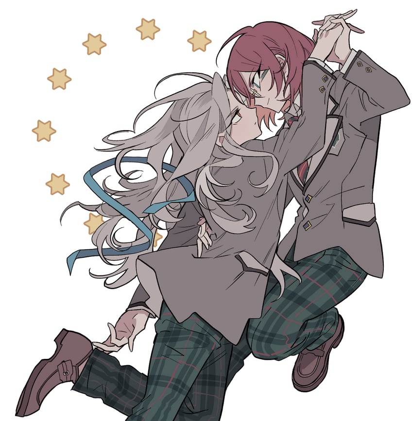 saegusa ibara and ran nagisa (ensemble stars!) drawn by meremero