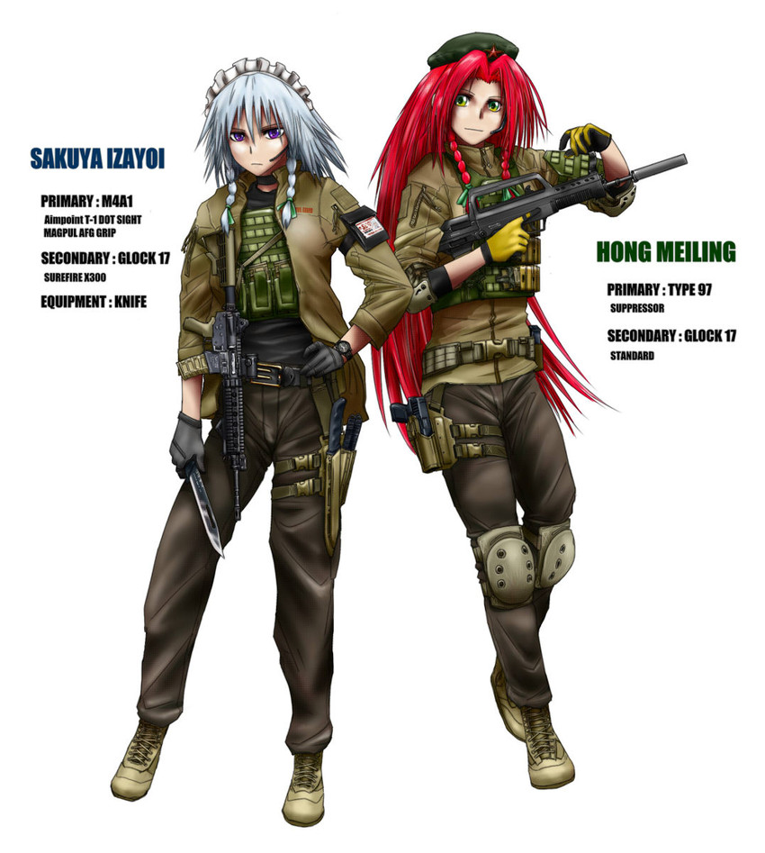 izayoi sakuya and hong meiling (touhou) drawn by didloaded